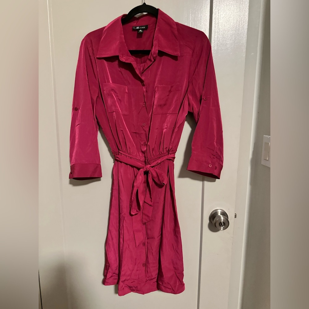 *Pink Button-Up Dress